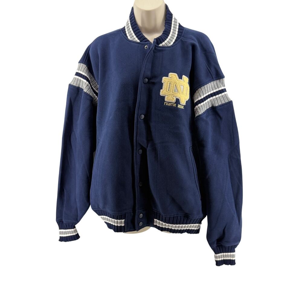 Russell Athletic Team Issue Notre Dame Fighting Irish Jacket Snap Closure M